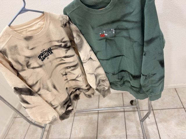Spiritual Gangsta tie-dye and green tops